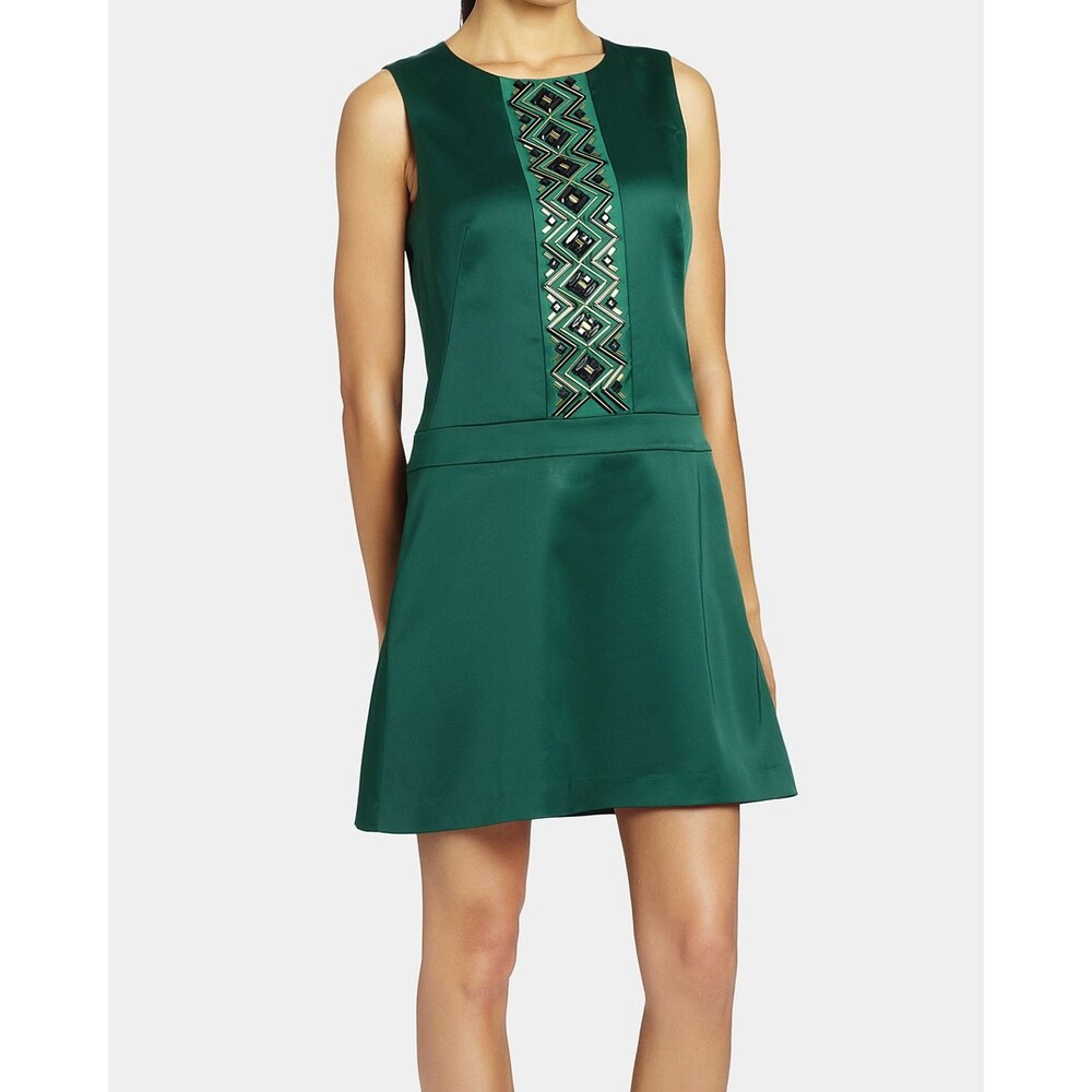 Cynthia Steffe Ava Art Deco Pattern Satin Dress